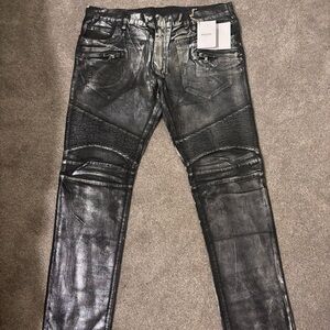 Balmain vintage leather distressed pants